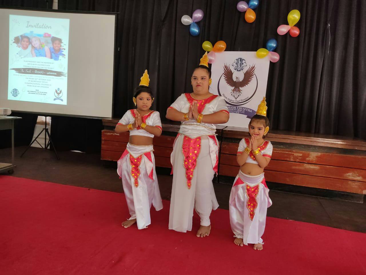 Children performing on stage