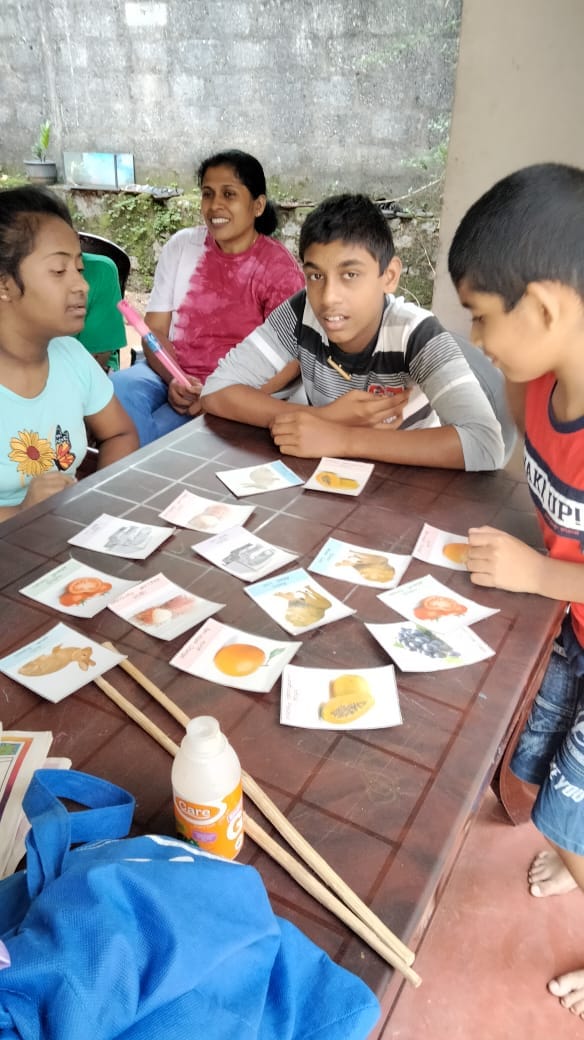 Child engaged in learning activity